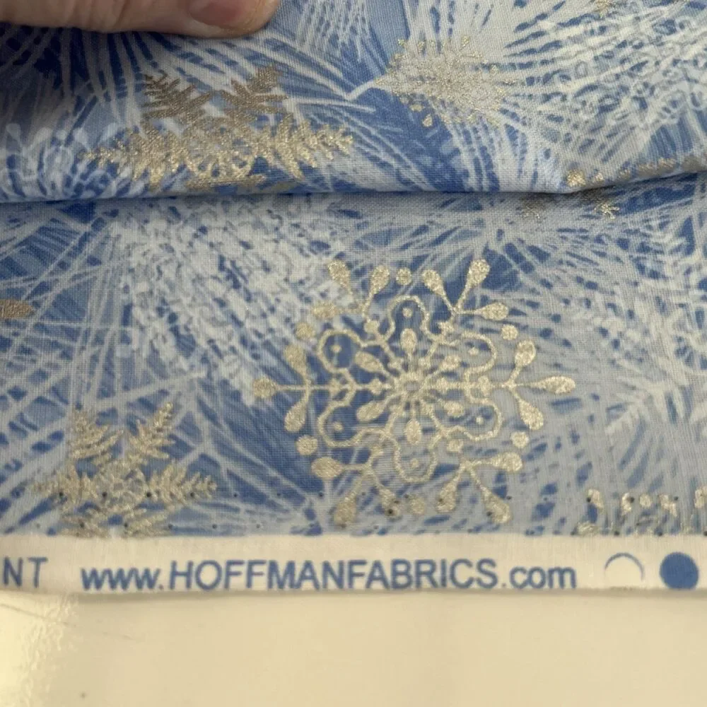 Cotton Quilting Fabric Bundle Blue Yellow Hanukkah Menorah Coordinating Lot of 6